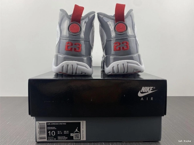 1st Kicks Shoes Red CT8019-162 Jordan 9 Air Fire 0730